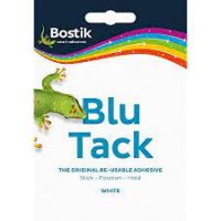 Blu Tack White Mastic Adhesive Non-toxic Handy Pack 60g [Pack 12]