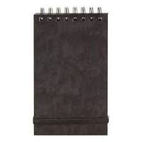 Note Pad Headbound Twin Wire 80gsm Ruled/Perforated/Elastic Strap 120pp 76x127mm Black [Pack 10]