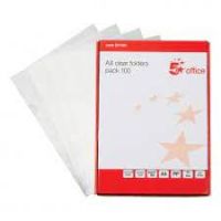Punched Pocket Embossed Polypropylene Top-opening 40 Micron A4 Clear [Pack 100]
