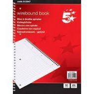 Office Notebook Wirebound 70gsm Ruled and Margin Perforated Punched 4 Holes 100pp A4 Red [Pack 10]
