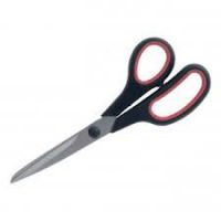 Office Scissors 210mm with Rubber Handles Stainless Steel Blades Black/Red