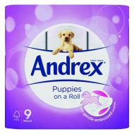 Andrex Pups White Bathroom Tissue Pk9