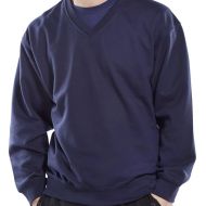 Click V-Neck Sweatshirt Navy Blu S