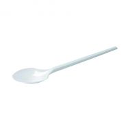 Plastic Dessert Spoon Wht Pk100