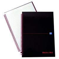Black n Red Wire HB Notebook A4 Pk5