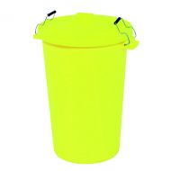 Dustbin with Clip On Lid Yellow 90L