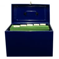 Cathedral Fscap Metal File Box Blue