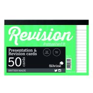 Silvine 50 Revision Card Wht Pk1000